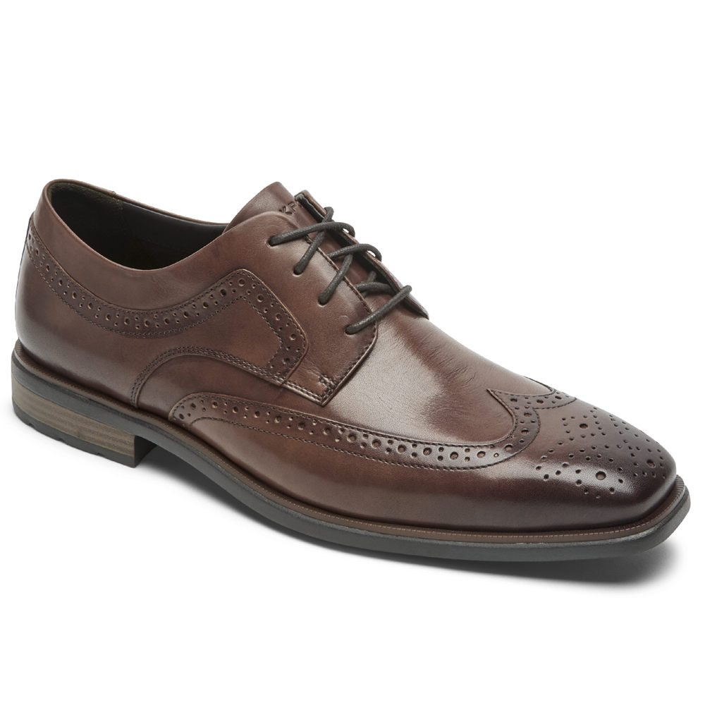 Zapatos De Vestir Rockport Hombre Mexico - Dres Sports Business 2 Wingtip Marrom - YDXEQ7468